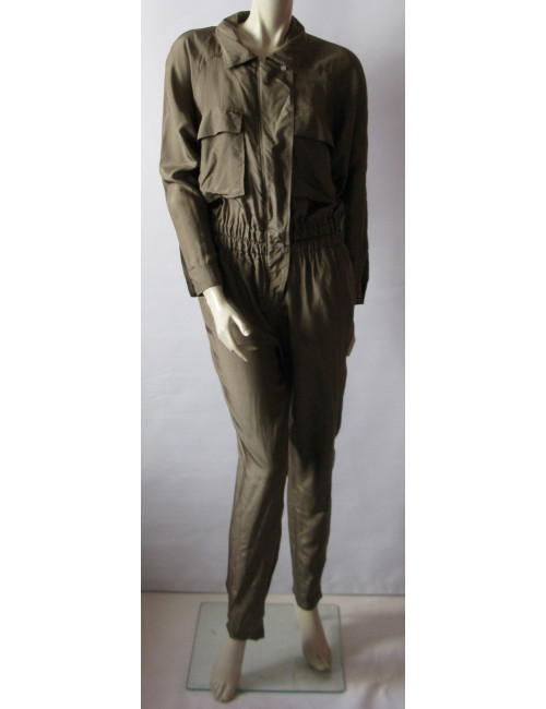 Combinaison Gucci soie vert kaki