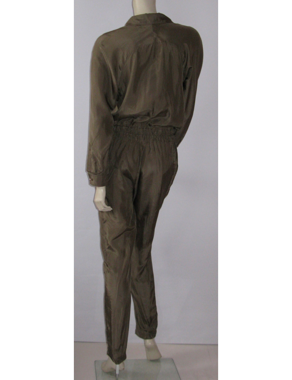 Combinaison Gucci soie vert kaki