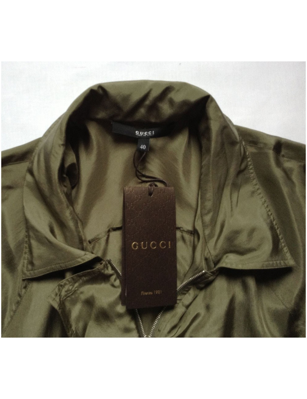 Combinaison Gucci soie vert kaki