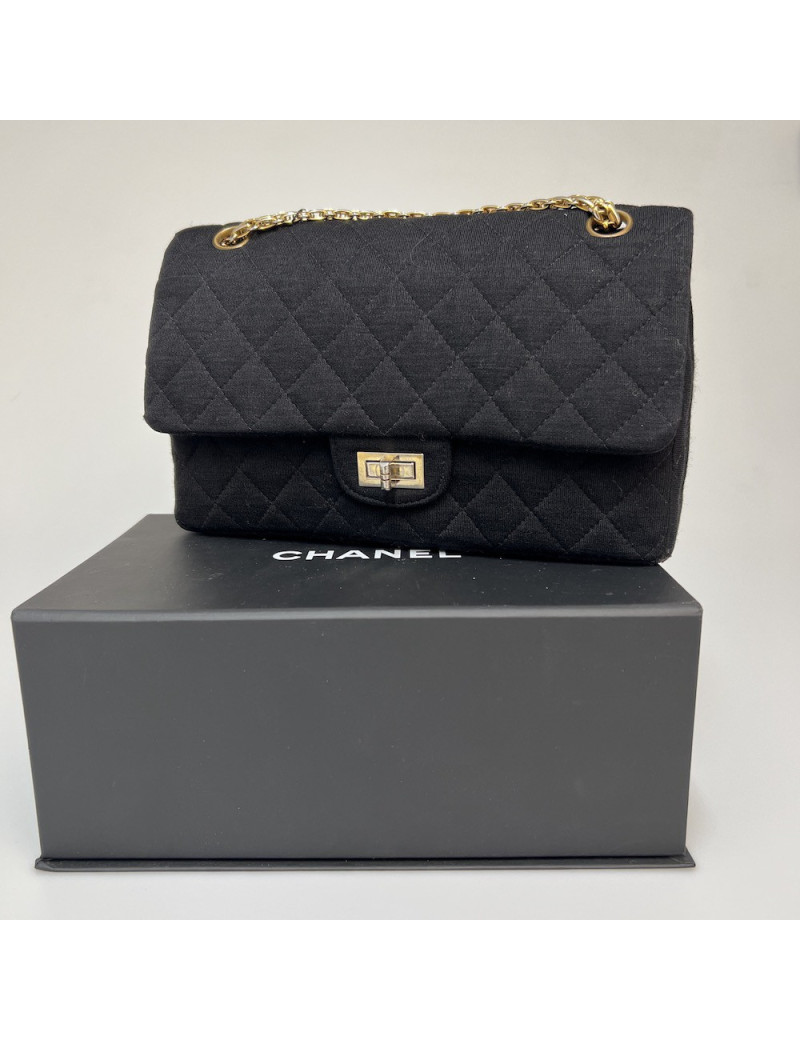 Sac CHANEL 2.55 jersey noir