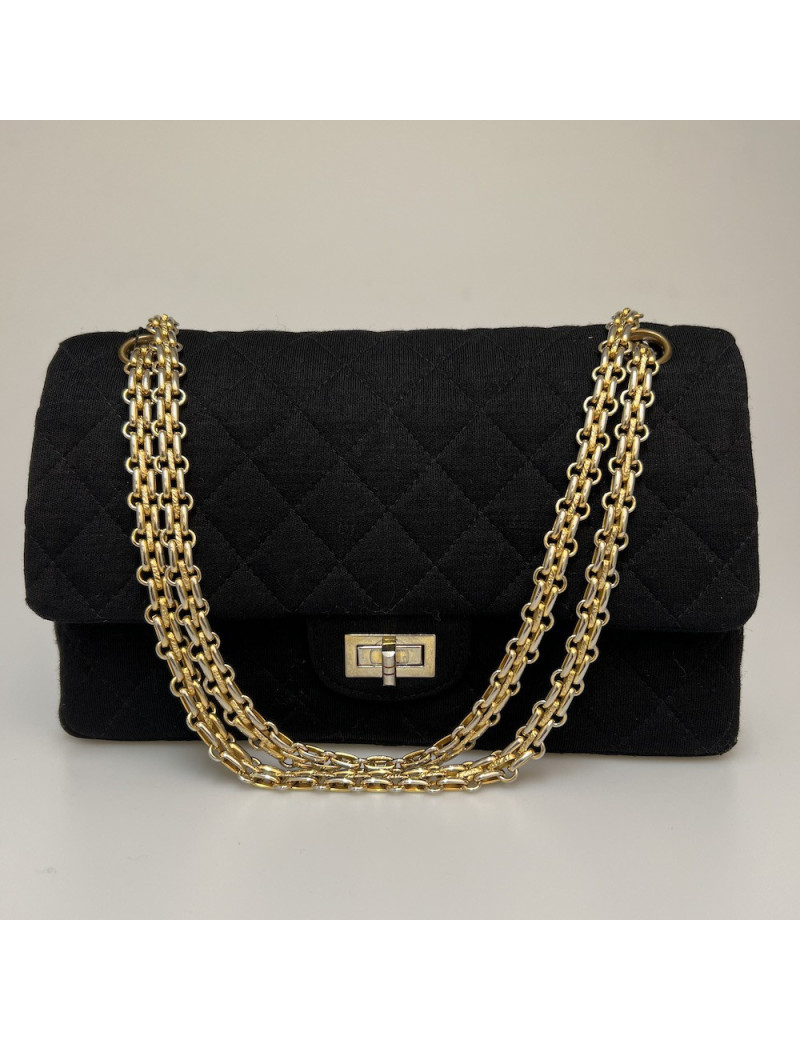 Sac CHANEL 2.55 jersey noir