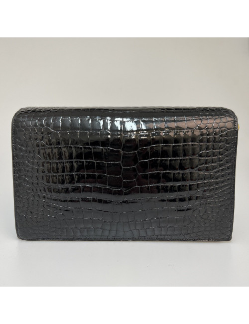 Sac HERMES crocodile porosus noir 