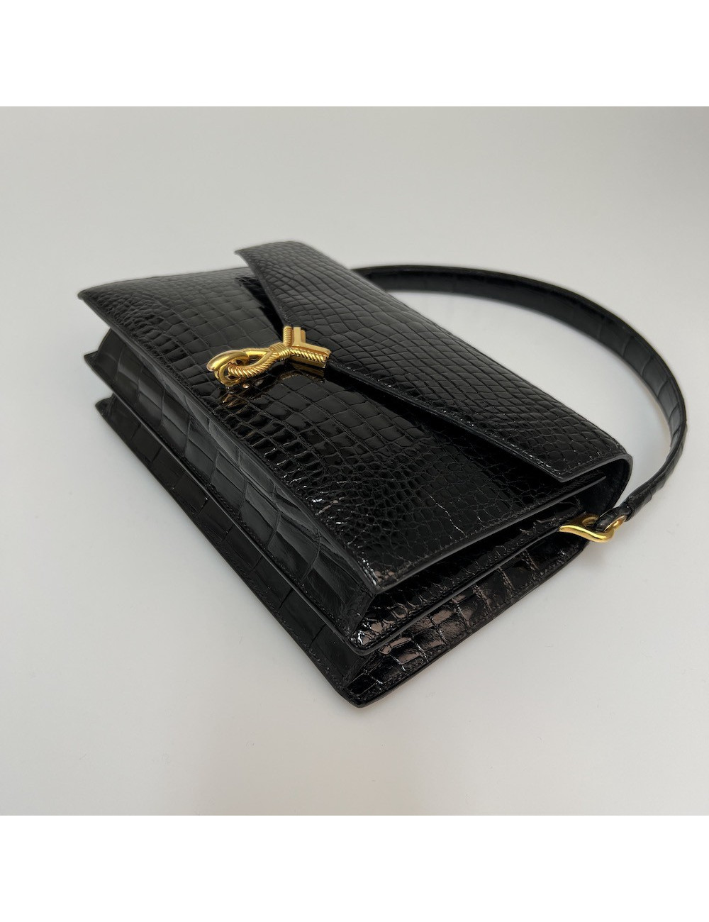 Sac HERMES crocodile porosus noir 