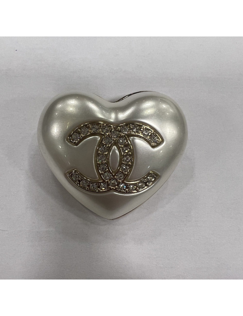 Broche Coeur CHANEL nacré