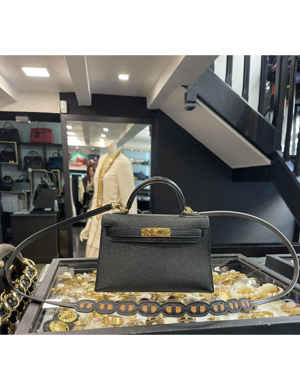 Mini Kelly noir HERMES 