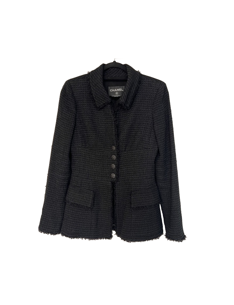Veste CHANEL T38 tweed noir
