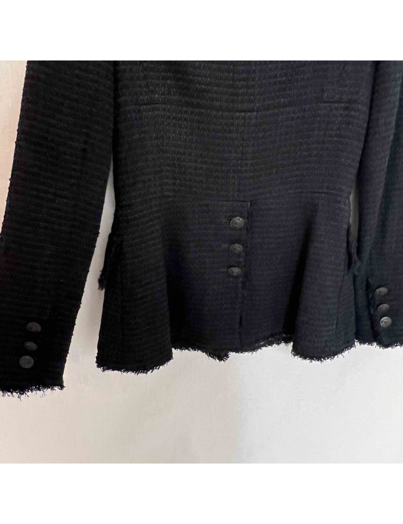 Veste CHANEL T38 tweed noir