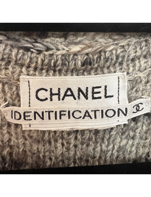 CHANEL gray wool jacket T42 - Occasion Certified Authentic