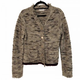 CHANEL gray wool jacket T42