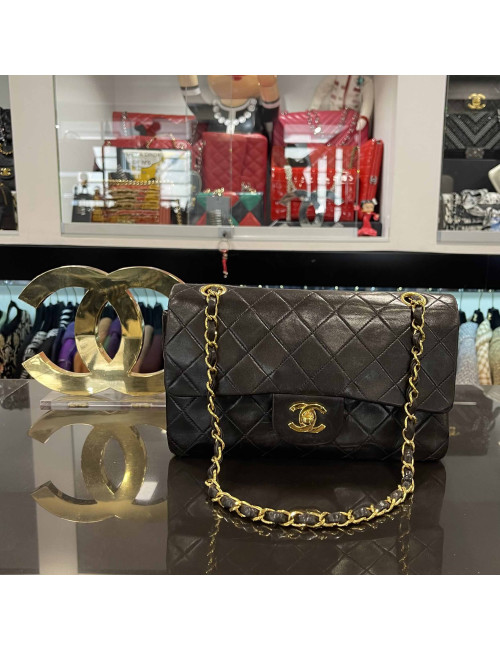 Sac Timeless CHANEL noir en cuir d'agneau