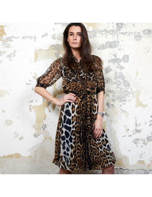 Robe YSL SAINT LAURENT T36 oie léopard
