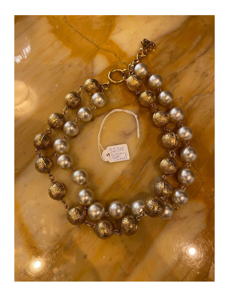 Collier CHANEL double rangs Vintage