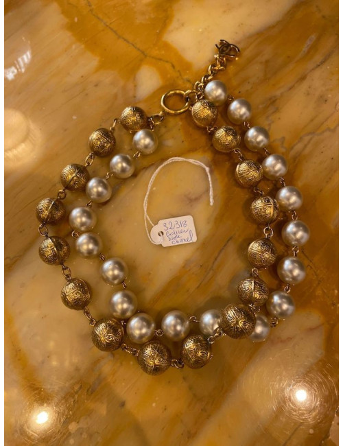 Collier CHANEL double rangs Vintage