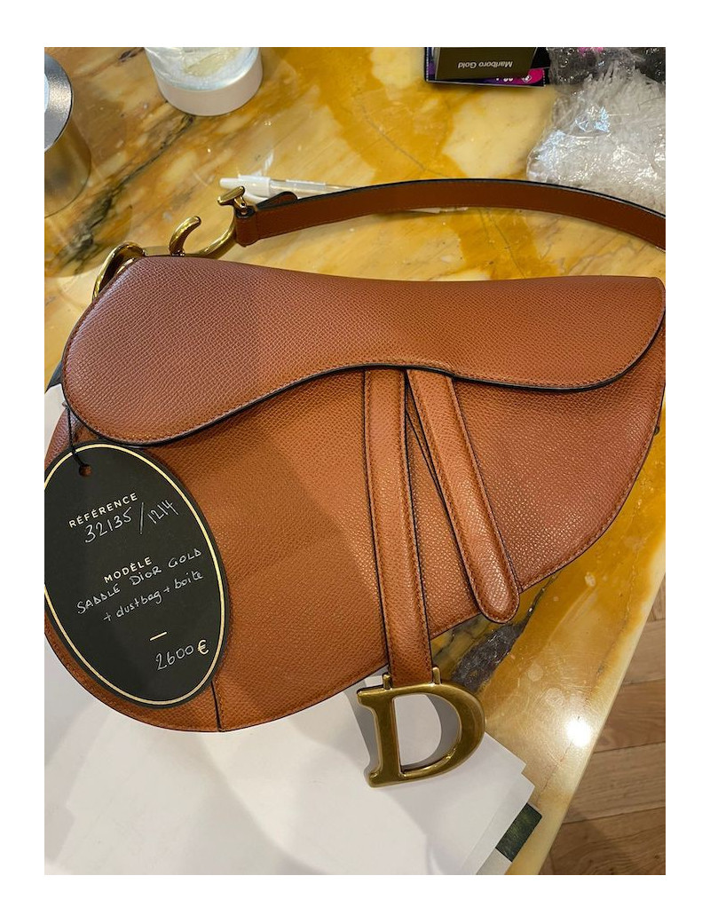Sac Saddle DIOR cuir grainé