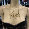 LANVIN iconic 'Kiss' necklace in gilt metal