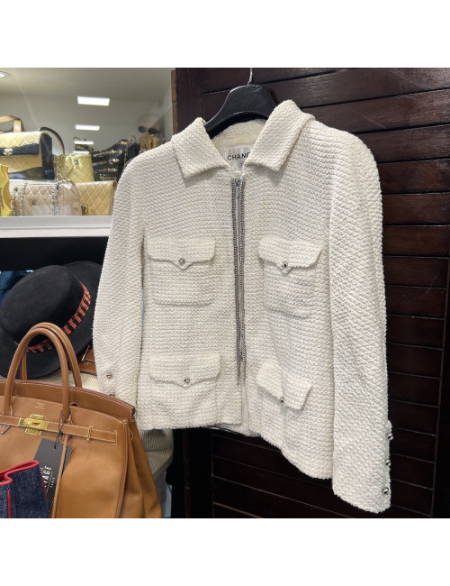 Veste T 40  CHANEL blanche
