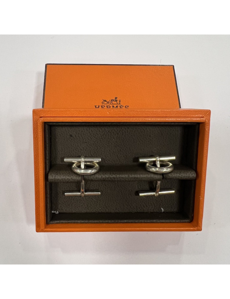 Boutons de manchette HERMES argent