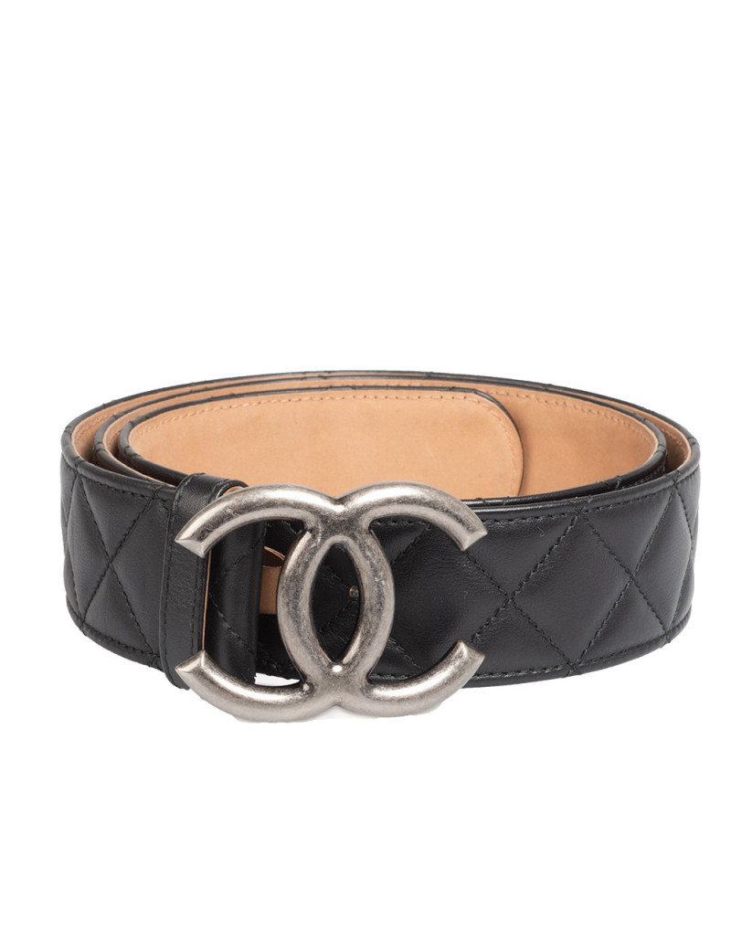 Ceinture T90 CHANEL cuir matelassé noir