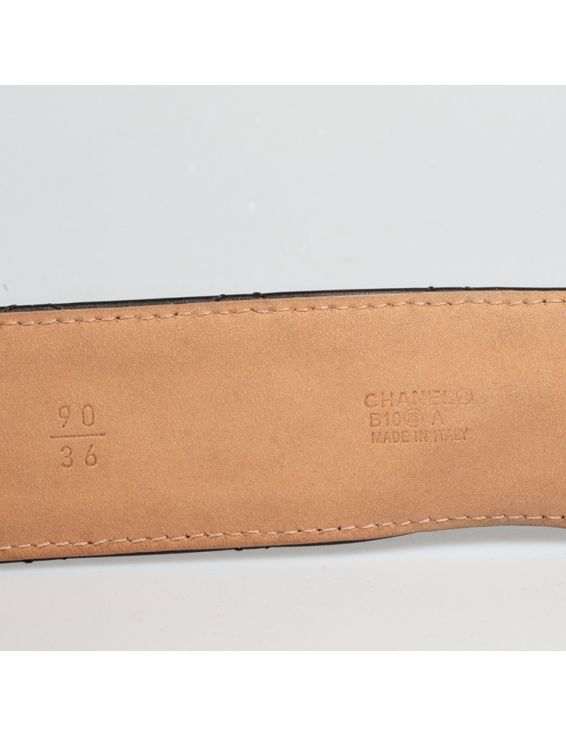 Ceinture T90 CHANEL cuir matelassé noir