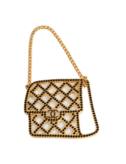 Broche CHANEL sac doré