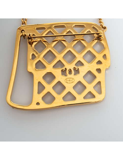 Broche CHANEL sac doré
