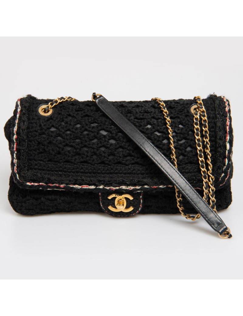 CHANEL Black Crochet Bag - Occasion Certified Authentic