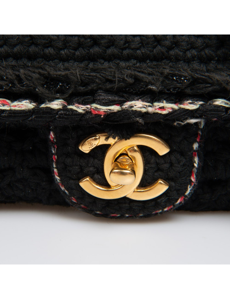 Sac CHANEL crochet noir