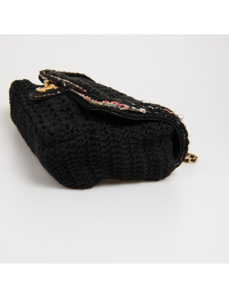 Sac CHANEL crochet noir