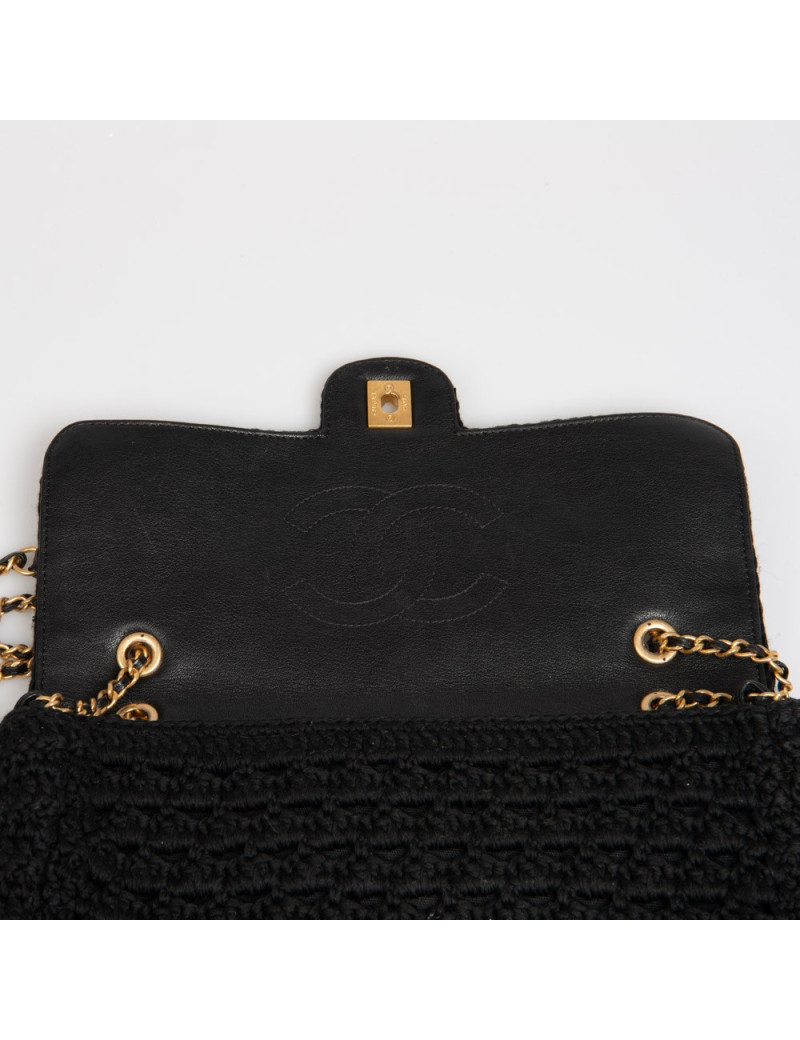 Sac CHANEL crochet noir
