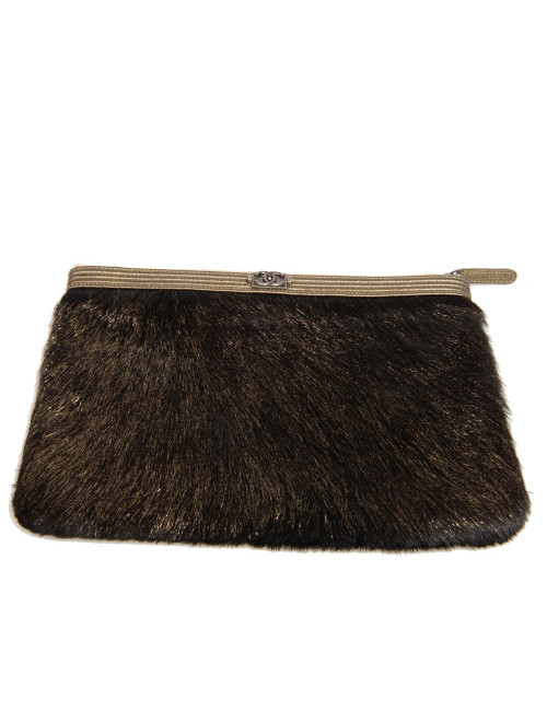 Pochette CHANEL brillants dorés 