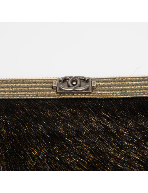 Pochette CHANEL brillants dorés 