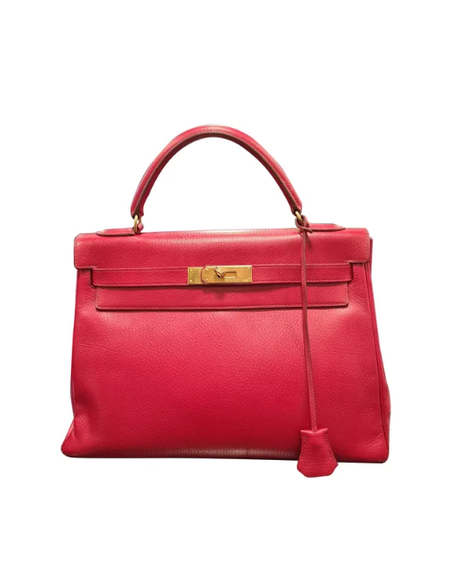 Kelly 32 HERMES cuir grainé rouge