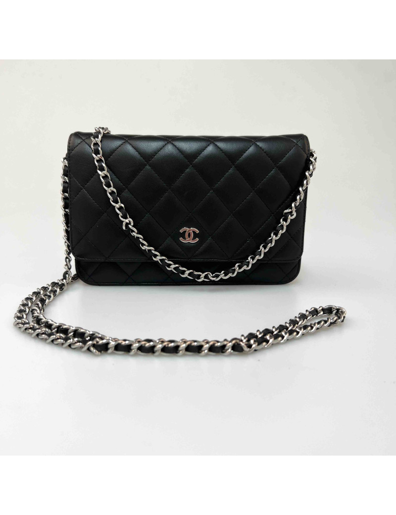 WOC Wallet on chain CHANEL cuir noir