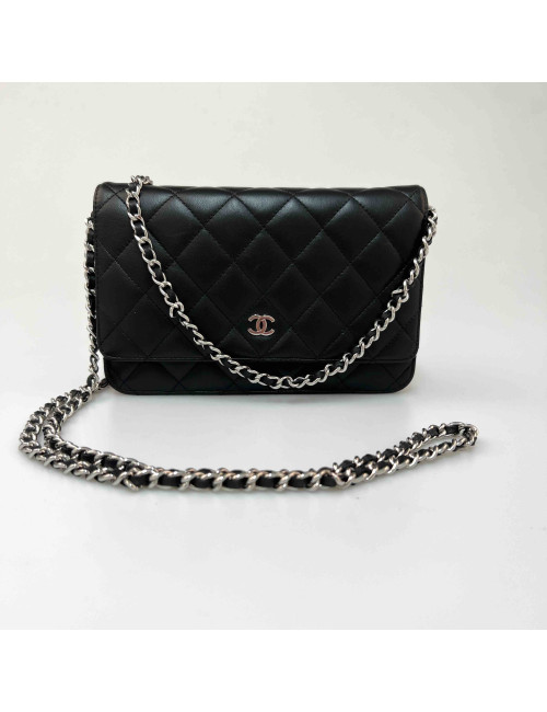 WOC Wallet on chain CHANEL cuir noir