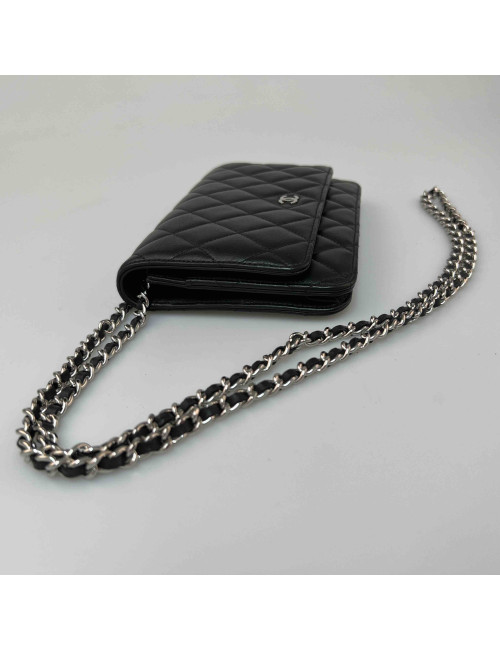WOC Wallet on chain CHANEL cuir noir