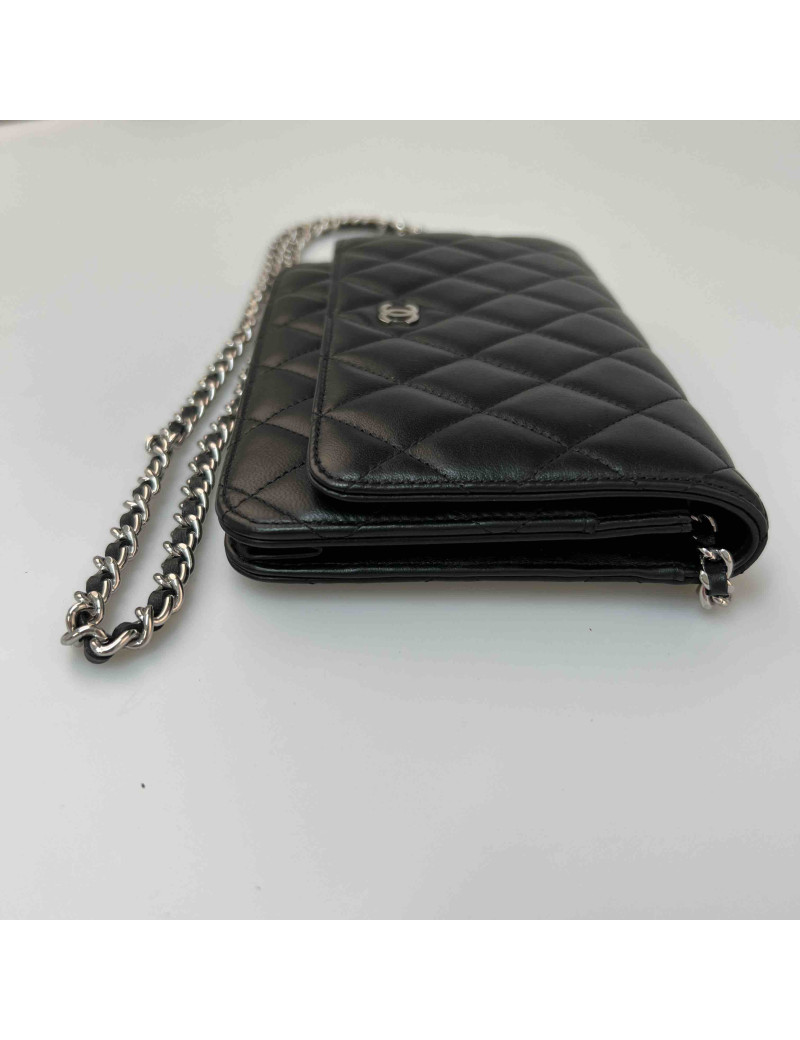 WOC Wallet on chain CHANEL cuir noir