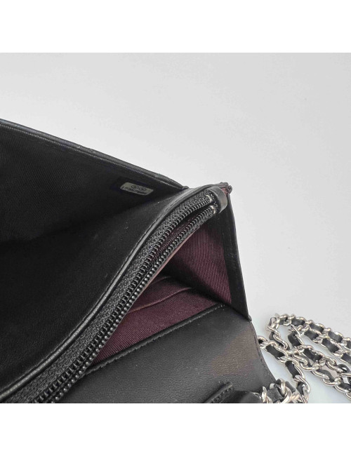 WOC Wallet on chain CHANEL cuir noir