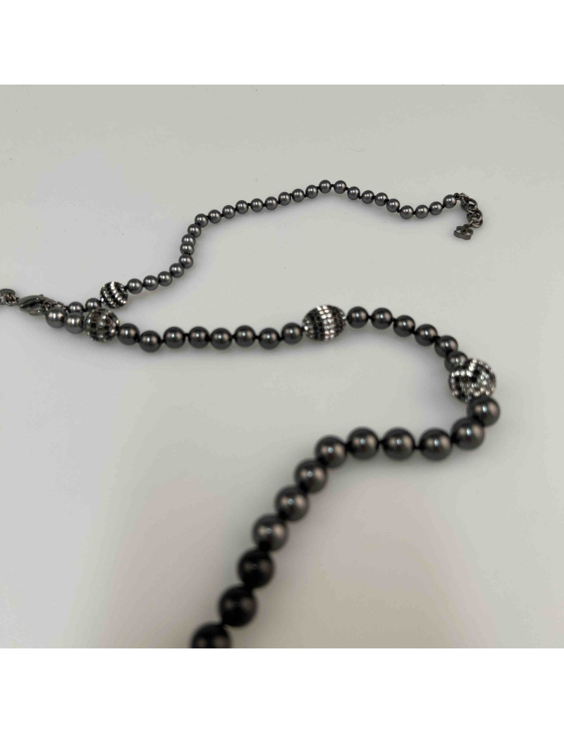 Sautoir CHANEL perles grises