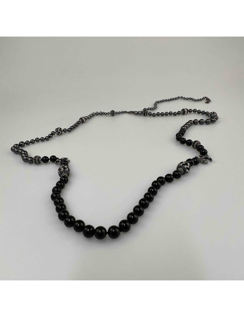 Sautoir CHANEL perles grises