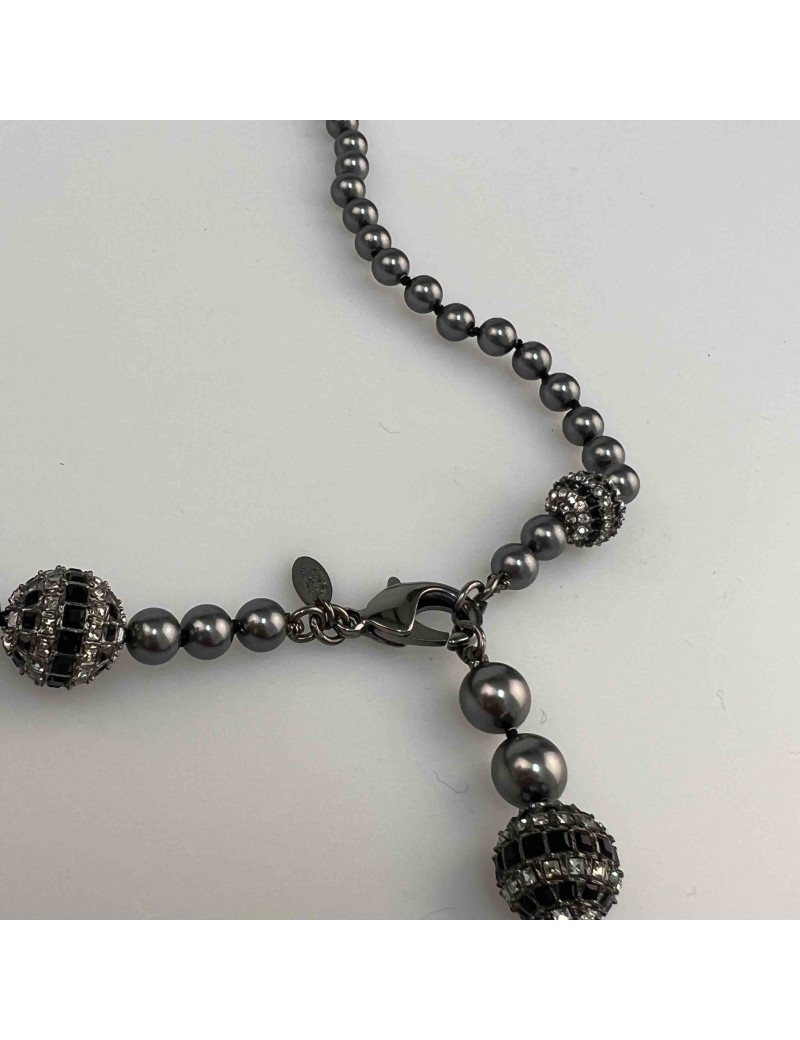 Sautoir CHANEL perles grises