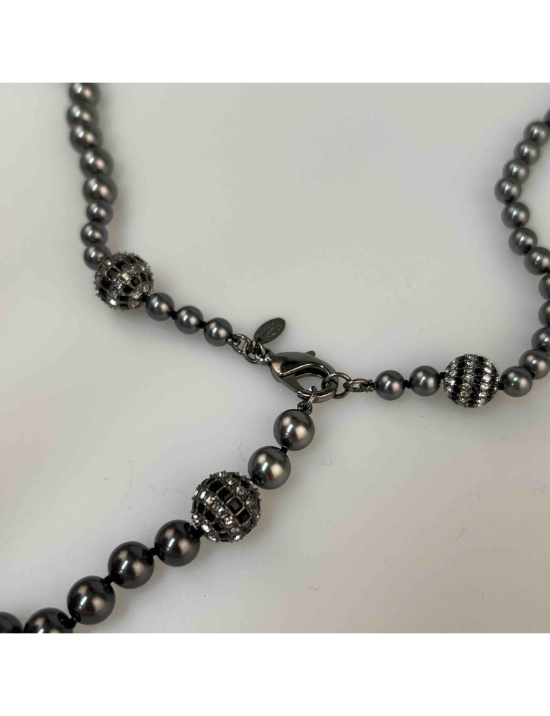 Sautoir CHANEL perles grises