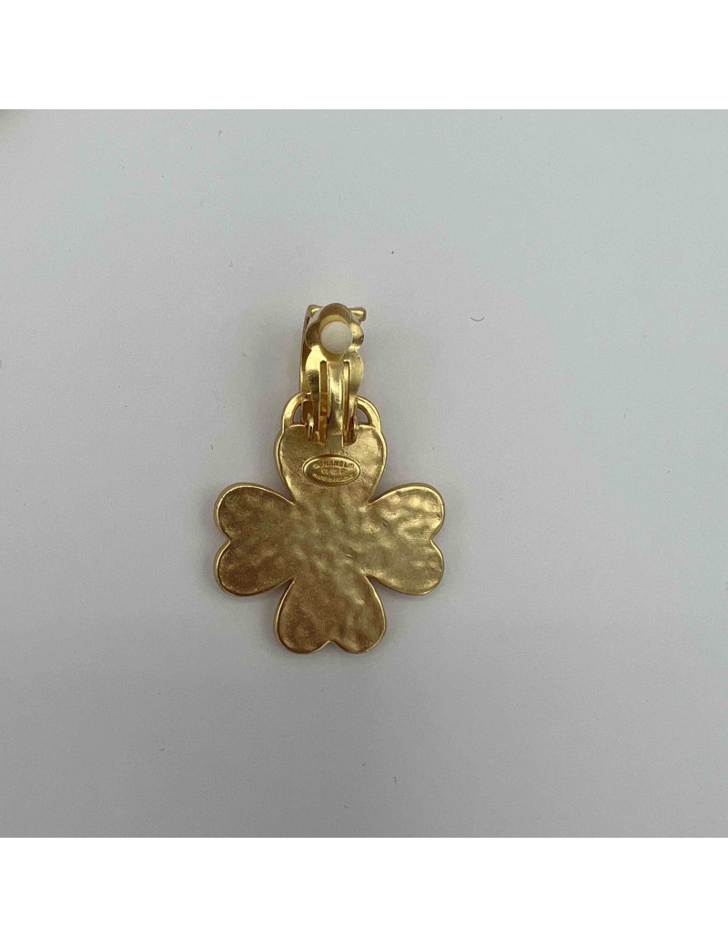 Clips CHANEL trefles dorés