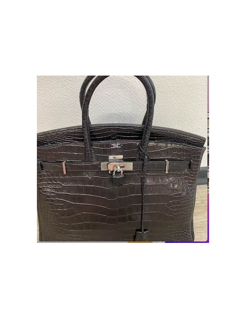 Birkin 35 Niloticus noir semi mat