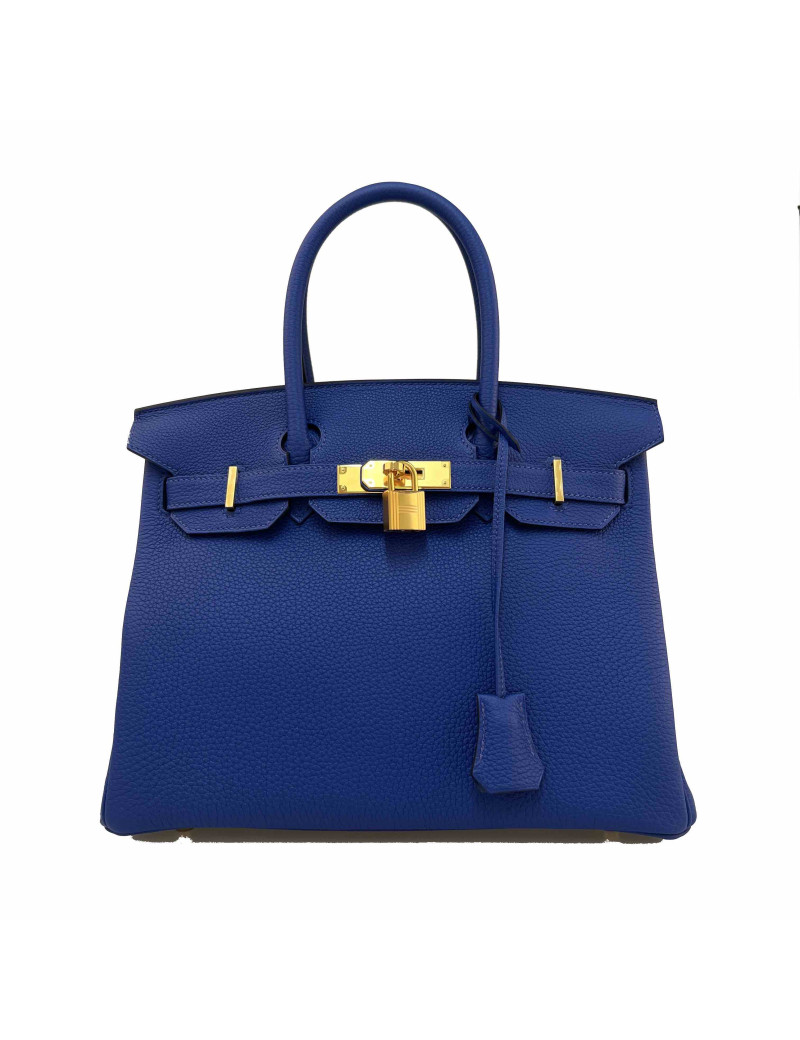 Sac Birkin 30 veau togo bleu royal