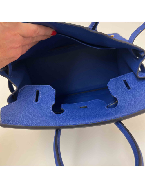 Sac Birkin 30 veau togo bleu royal