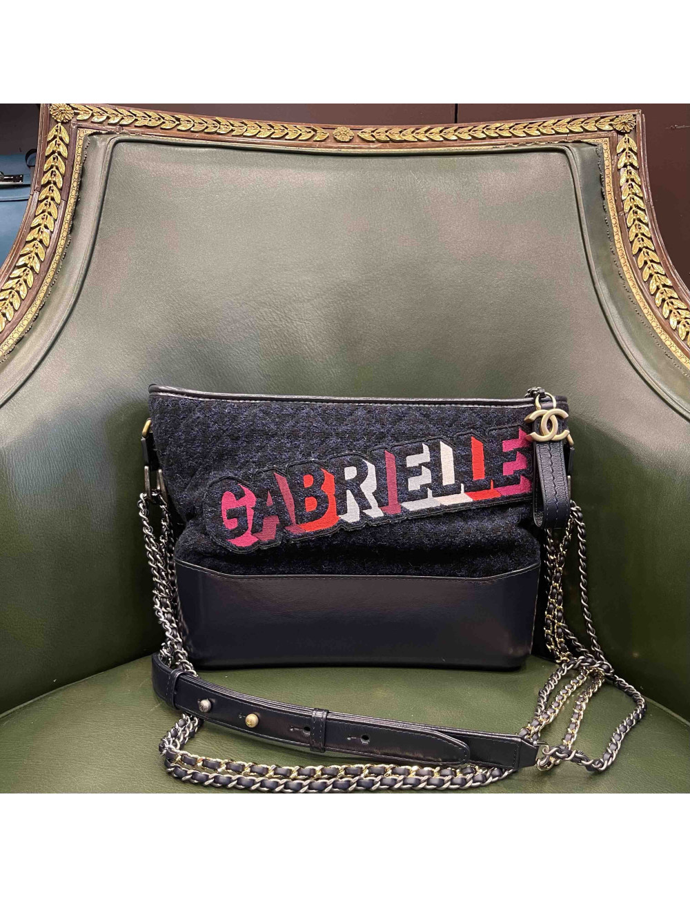 Sac Gabrielle CHANEL Hobo bleu marine