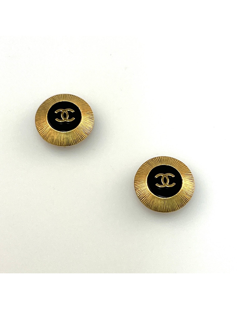 Clips CHANEL dorés et noir vintage