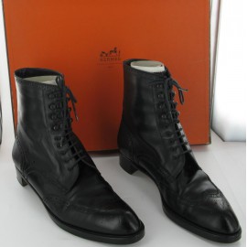 HERMES Black Lace boots