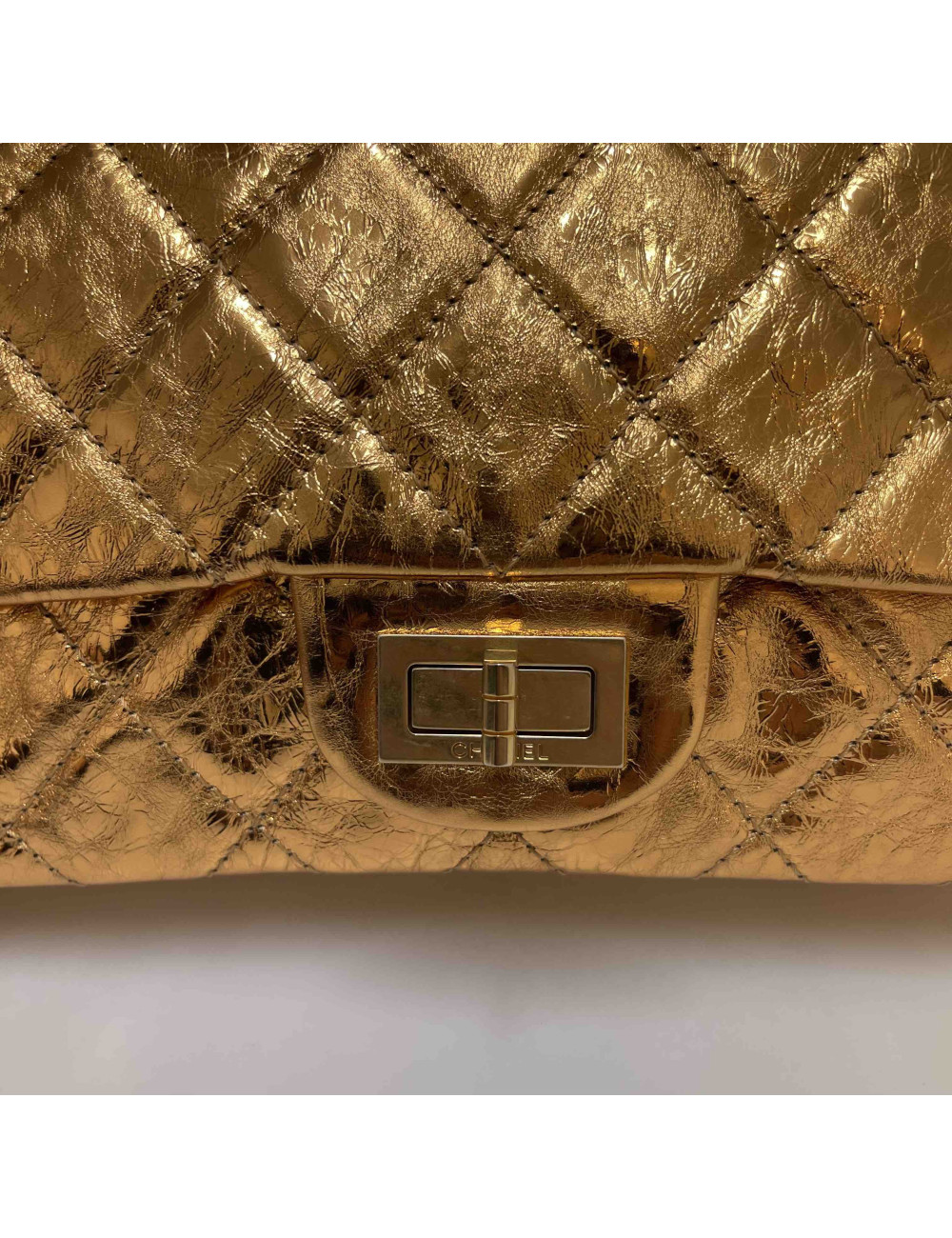 Maxi sac 2.55 cuir doré