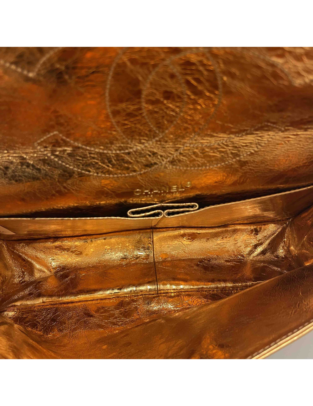 Maxi sac 2.55 cuir doré